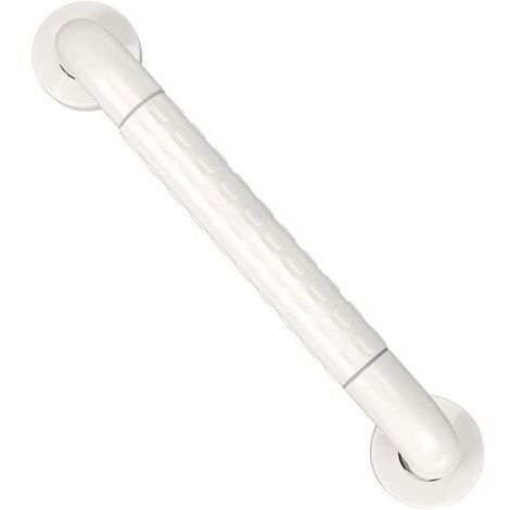 Barre d'appui WC Manche Mural INOX Poignée de Baignoire Porte Serviette - 400mm (Blanc)