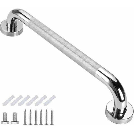 Barre de Baignoire 304,Barre de Maintien, Rehausseur WC Adulte, Barre D'appui en Acier Inox de Bain avec Grip Antidérapant, Salle de Bain, Barre De Douche Ventouse (40cm)