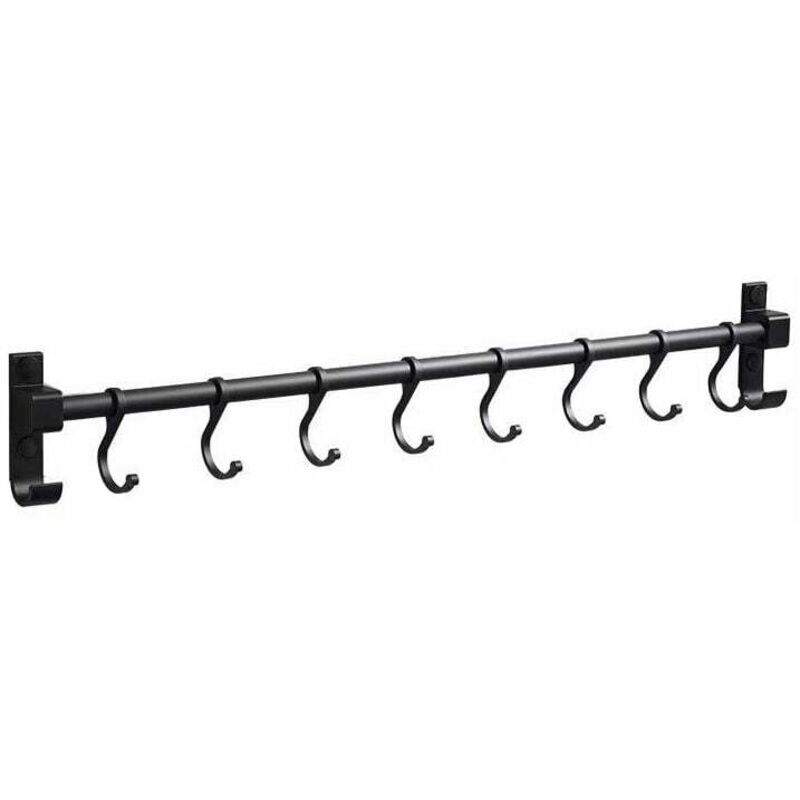 Linghhang - Barre de Cuisine Aluminium Barre Murale 50CM Porte Ustensiles de Cuisine avec 8 Crochets