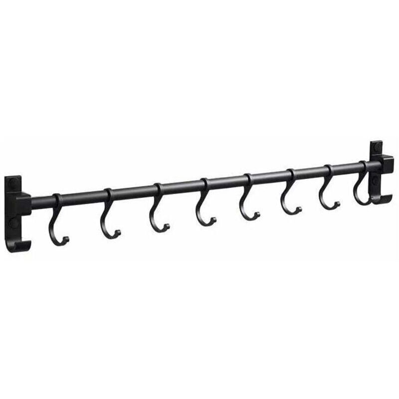 Barre de Cuisine Aluminium Barre Murale 50CM Porte Ustensiles de Cuisine avec 8 Crochets