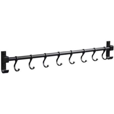 Barre de Cuisine Aluminium Barre Murale 50CM Porte Ustensiles de Cuisine avec 8 Crochets