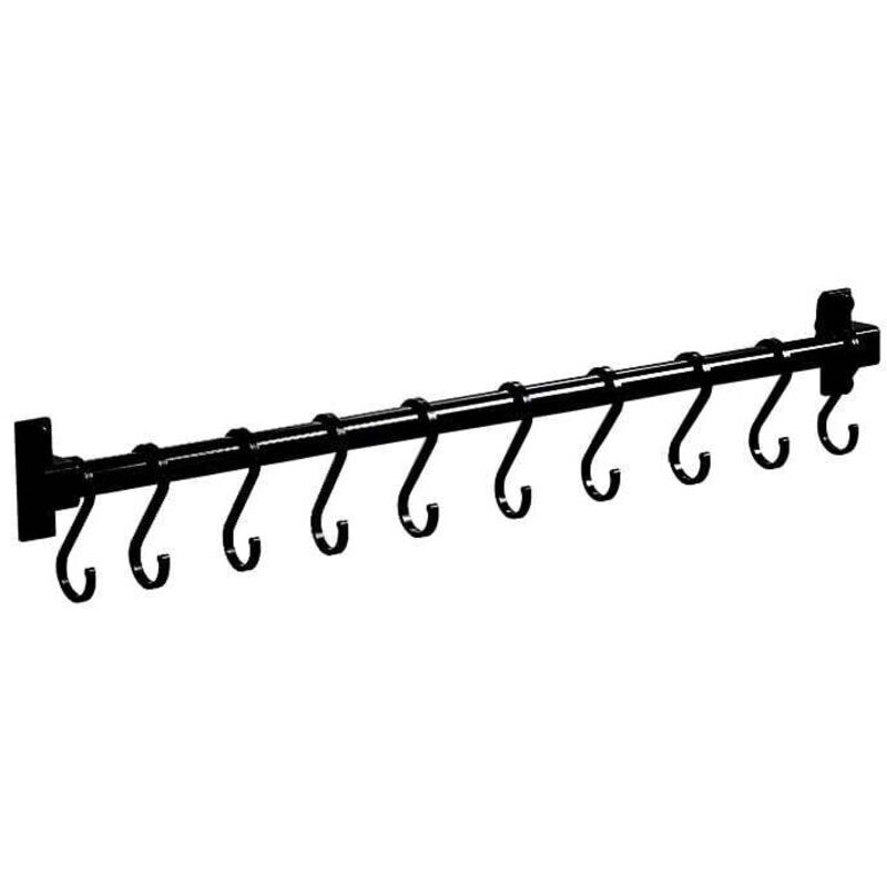 Barre de Cuisine Aluminium Barre Murale Porte Ustensiles de Cuisine avec 7 Crochets，pour Salle de Bain Placards Meuble Chambre Vêtements，Starlight