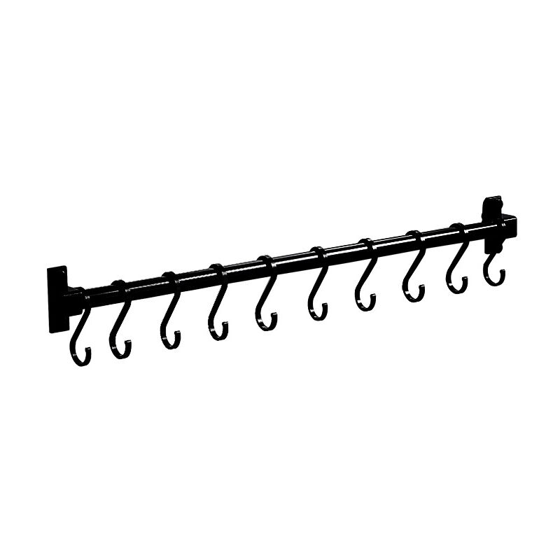 Barre de Cuisine Aluminium Barre Murale Porte Ustensiles de Cuisine avec 7 Crochets,pour Salle de Bain Placards Meuble Chambre Vêtements,Starlight