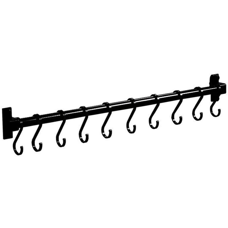 Barre de cuisine murale en aluminium avec 7 crochets, idéale pour salles de bains, placards, chambres, vêtements, Starlight-RAPANDA