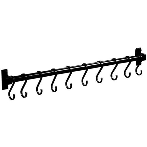 Barre de cuisine murale en aluminium avec 7 crochets, idéale pour salles de bains, placards, chambres, vêtements, Starlight-RAPANDA
