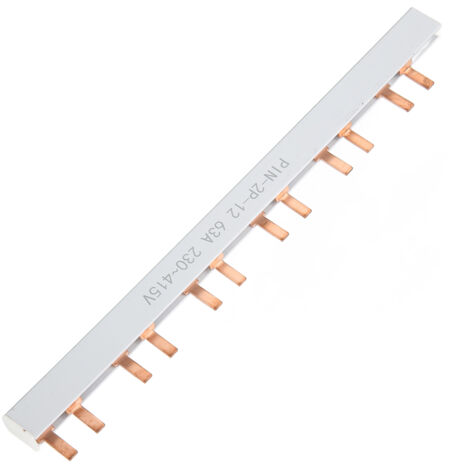 Barre de Cuivre 2P 63A 12 Circuits pour Tableau Électrique, Conductivité Élevée 230-415V