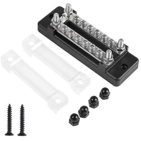 Barre de distribution électrique 150A, bornier bus 12V-48V pour voiture bateau, 2 rangées 6 voies, bloc de distribution de puissance pour véhicule marin.