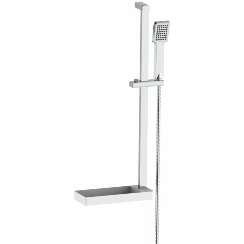 Bagnoclic - Barre de douche carrée avec étagère