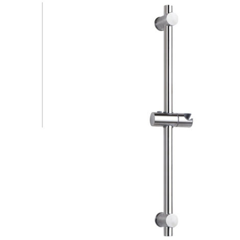 Barre de douche en acier inoxydable 304, avec fixation réglable en hauteur et en angle, acier inoxydable brossé et finition chromée polie, chrome acier inoxydable, Chrome poli, 66cm