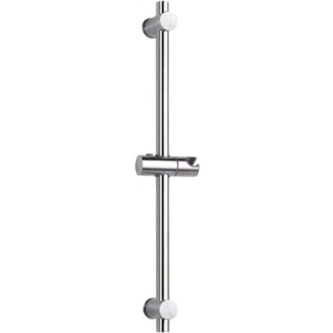 Barre de douche en acier inoxydable 304, avec fixation réglable en hauteur et en angle, acier inoxydable brossé et finition chromée polie, chrome acier inoxydable, Chrome poli, 66cm