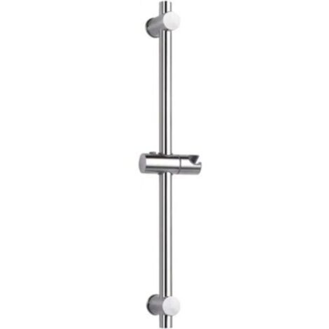 Barre de douche en acier inoxydable 304, avec fixation réglable en hauteur et en angle, acier inoxydable brossé et finition chromée polie, chrome acier inoxydable, Chrome poli, 66cm