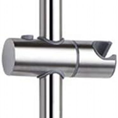 Barre de douche en acier inoxydable 304 avec support réglable en hauteur et en angle, finition en acier inoxydable brossé et chrome poli, 66 cm