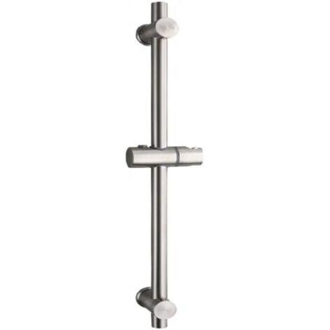 Barre de douche en acier inoxydable 304 brossé - Barre ajustable réglable en hauteur (660 mm) et à 360°