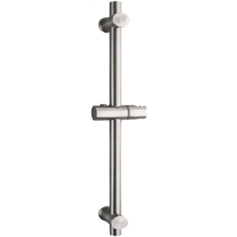 Barre de douche en acier inoxydable 304 Brossé, Support réglable en hauteur et angle, Rotation 360°, Hauteur totale 660 mm