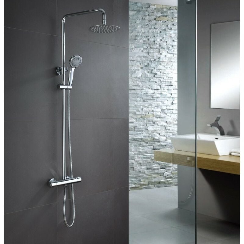 Colonne de douche thermostatique en acier inoxydable Série London Imex