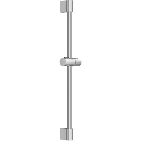 AURALUM MAX Barre de douche en inox de 65 cm,avec support de pommeau douche,réglable et rotative 360°,kit douche pour salle bain,avec fixations murales,Chromé