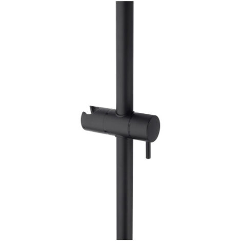 Barre de douche en laiton avec supports muraux noir mat BLACK & WHITE - BOSSINI D74000073