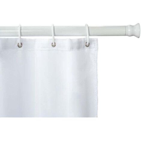 Barre de douche extensible extra épaisse , 110 à 245 cm, Installation sans perçage, Aluminium inoxydable - plastique, 28 mm x 110-245cm, Blanc