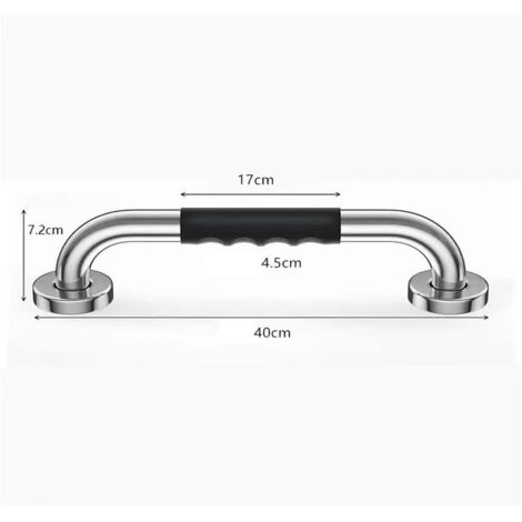 Barre de douche pour personnes âgées, 40 cm, poignée de baignoire antidérapante, convient pour la salle de bain, la douche et les toilettes, et est adaptée aux femmes enceintes.-AquaForge