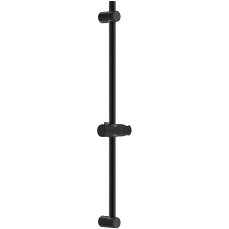 AURALUM MAX Barre de Douche Réglable, Barre Douch Acier Inoxydable 57cm Avec Support Réglable en Hauteur et en Angle, 71cm de Hauteur Totale, Noir