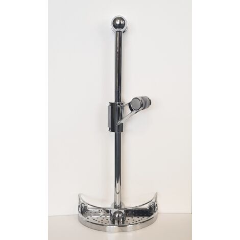 Barre de douche réglable chromée avec support