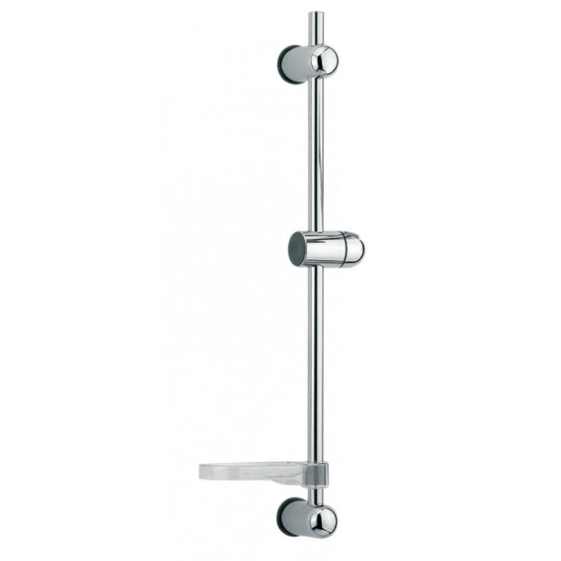 Valentin - Barre de douche diamètre 18 mm à entraxe variable, porte-savon inclus, inox et abs