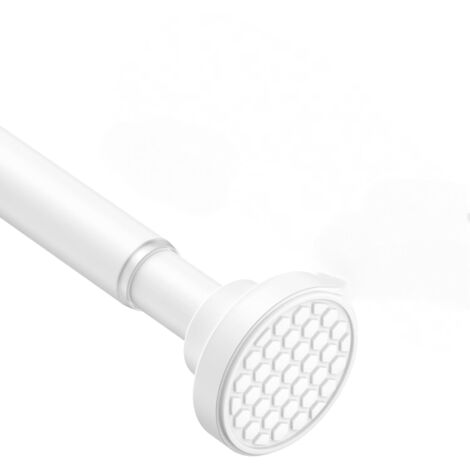 Barre de douche télescopique 70-120 cm, sans perçage, idéale pour salle de bain, fenêtre, armoire, blanche