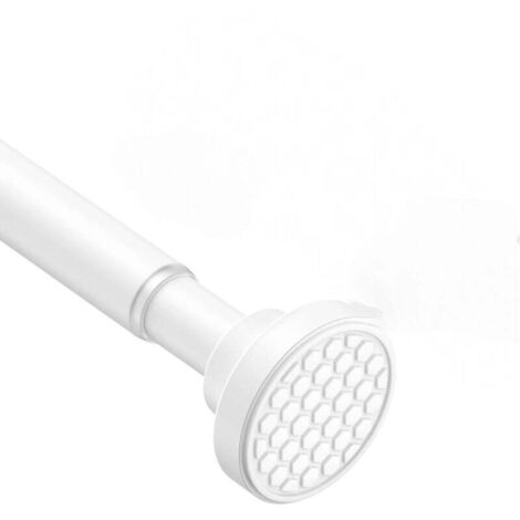 Barre de douche télescopique 70-120 cm, sans perçage, idéale pour salle de bain, fenêtre, armoire, blanche