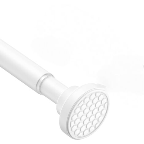 Barre de douche télescopique 70-120 cm, sans perçage, idéale pour salle de bain, fenêtre, armoire, blanche