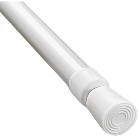 Barre de douche télescopique blanche de 1,3 cm sans perçage, conception innovante sans perçage, réglage flexible de la longueur télescopique, extension rotative de la barre à pince durable, convient a