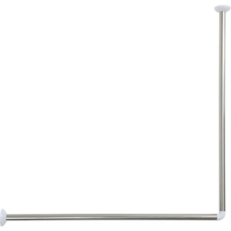 Barre de douche Tringle d'angle 80 x 80 cm en Acier inoxydable - TENDANCE
