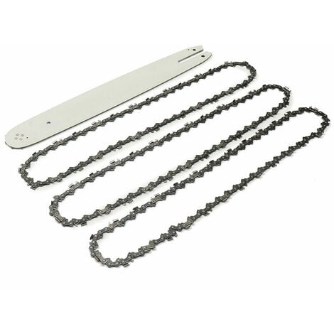 DERRUI Barre de guidage 16'' + chaîne de tronçonneuse 3 x 3/8 pour STIHL 009 012 021 E180 MS180 MS190 MS250 HT70