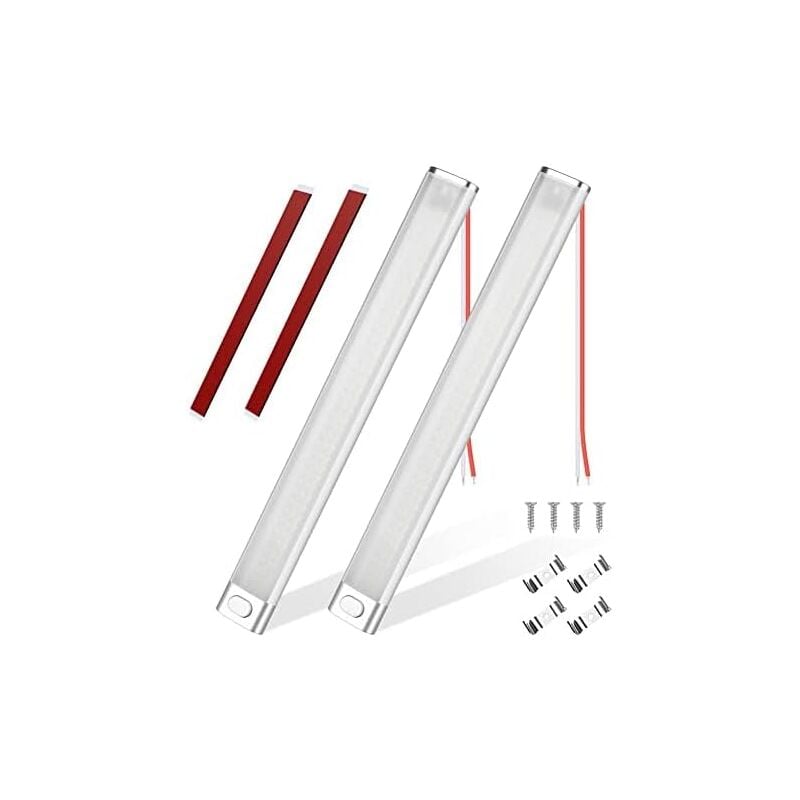 Barre de Lumière Intérieure à led, 2PCS 12V 30cm Barre Lumineuse Intérieure 120LED avec Interrupteur on/Off, 1600LM Blanche Barre de Bande Lampe pour