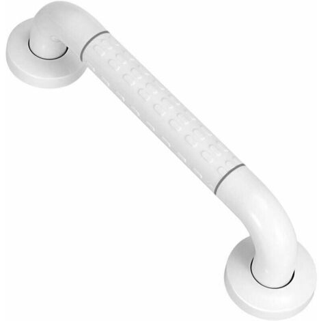 Barre de maintien , Barre d'Appui Antidérapant Poignée de Baignoire Barres d'appui pour salle de bain avec cercles lumineux Ø35 mm Longueur 30 cm (Blanc)