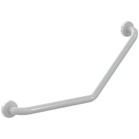 Barre de maintien coudée 135° en aluminium teinte blanche Bailleron Ø 32 mm à 2 points de fixation invisibles 400x400 mm - PELLET ASC