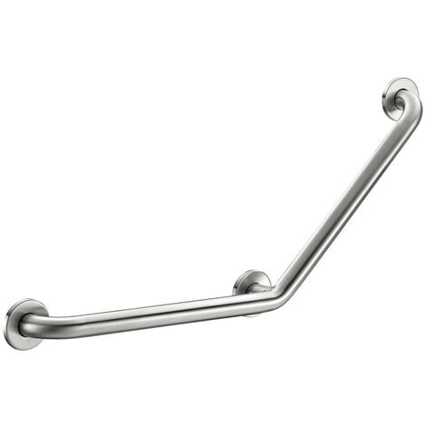 Barre de maintien Delabie 35082S coudée 135° inox satiné 400x400mm 3 points de fixation