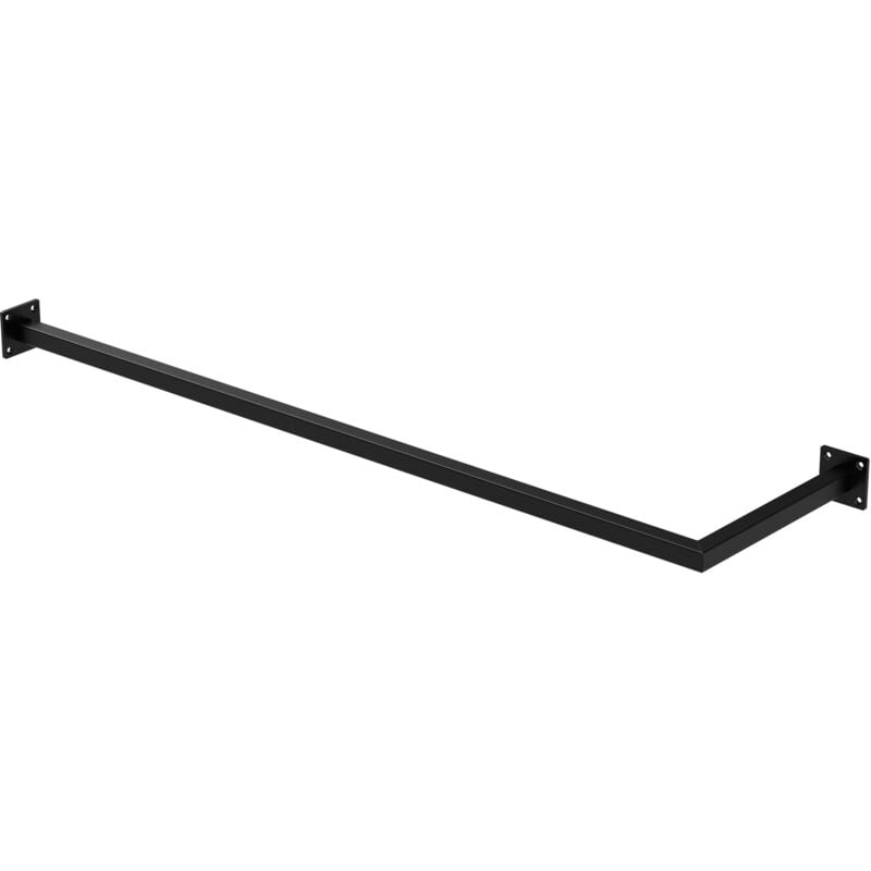 Ml-design - Tringle à Vêtements d'Angle, P30 x L110 cm, Noir, Acier Inoxydable, Tringle de Penderie Forme de l, Portemanteau à Montage Mural,