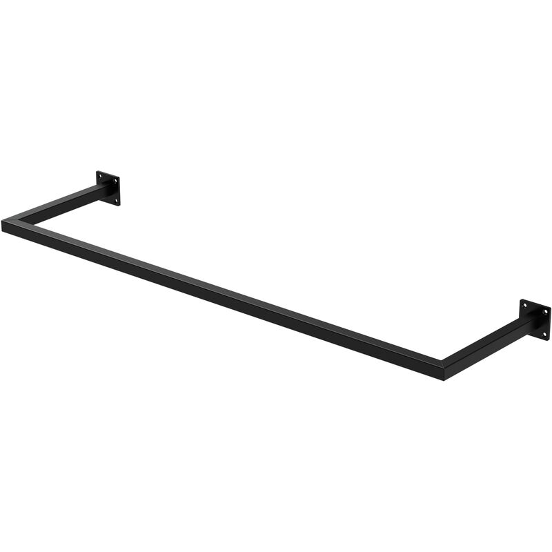 ML-Design Tringle à Vêtements Rectangulaire, P30 x L110 cm, Noir, Acier Inoxydable, Tringle de Penderie Forme de U, Portemanteau à Montage Mural,