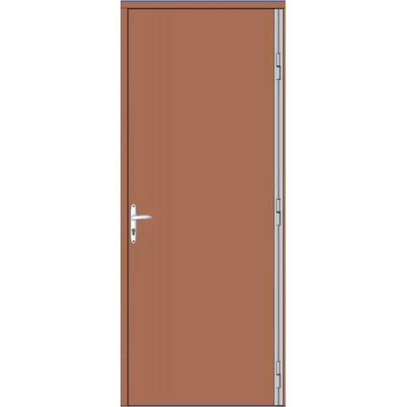 Barre de pivotement pour renfort de porte sur cornière hauteur 2200 mm 3 paumelles Maroc de 140 mm coloris marron droite Devismes
