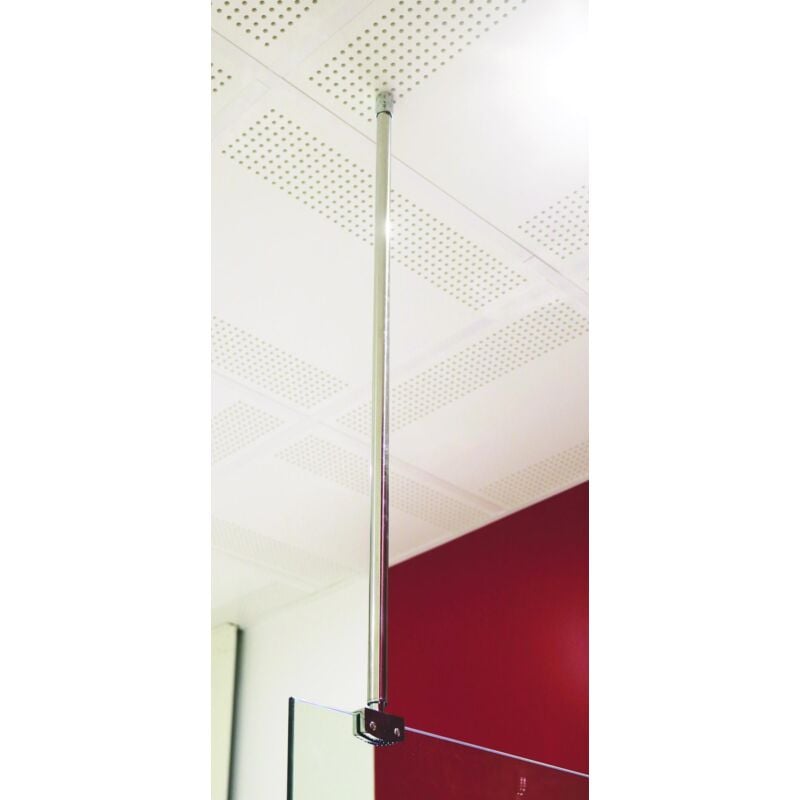 Barre plafond 80cm - Fixation de parois de douche 8mm - Découpable - Inox