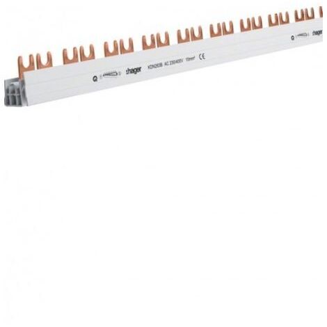 Barre de pontage 2P 63A fourche 10mm² 57M longueur 1000mm HAGER KDN263B