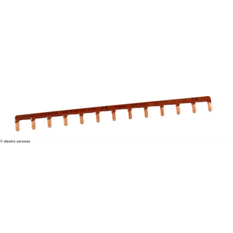Barre de pontage marron 13 modules Hager