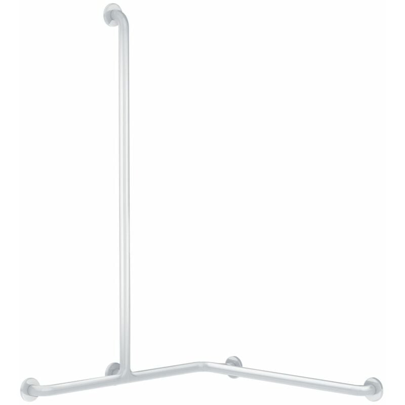 Barre de douche d'angle diamètre 32 mm pour siège de douche nylon hr brillant blanc Delabie Ref. 5490N