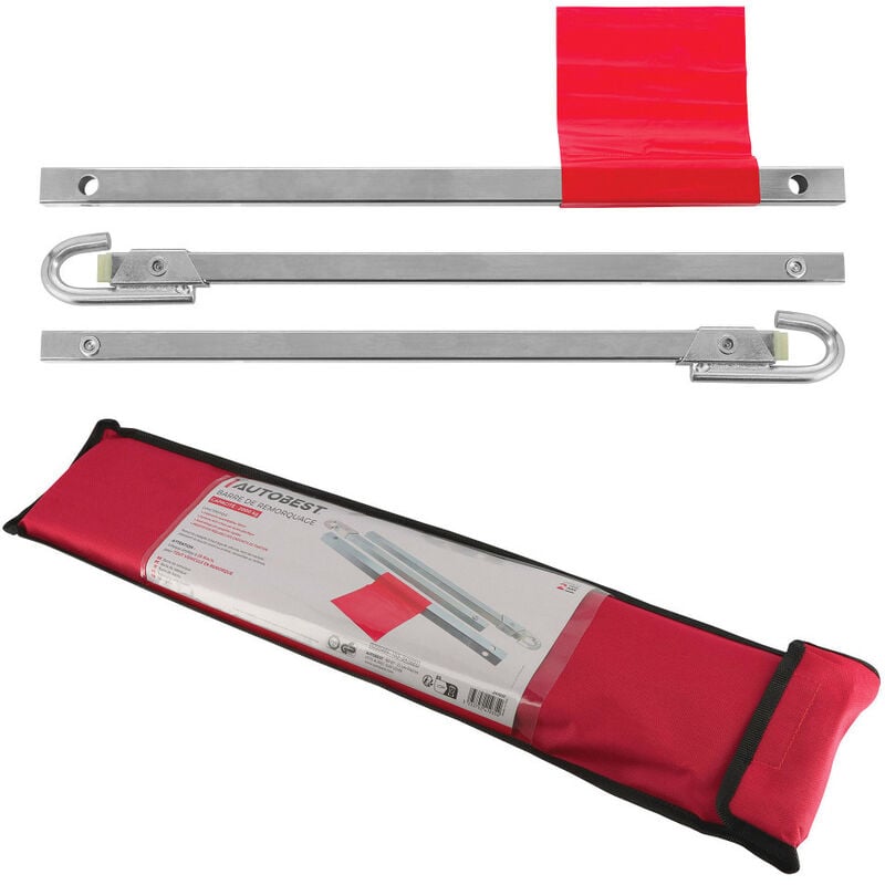 Autobest - Barre de remorquage, tubes carrés, capacité de traction 2000kg