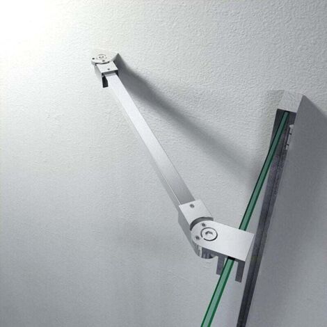 Barre de renfort pour porte de douche en acier inoxydable, 50 cm, pour panneau de verre sans cadre de 6mm à 10mm d’épaisseur,