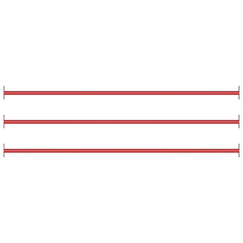 vidaXL Turnstangen 3 Stk. 125 cm Stahl Rot