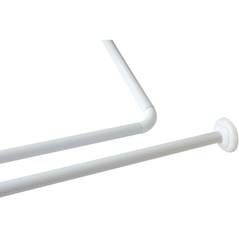 barre de rideau de douche 22mm 85x85 clipper blanc