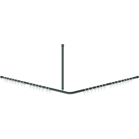 Barre de rideau KWC AR, MEDCARE, acier inoxydable, gris, 1500x600x1500 mm, anneaux blancs