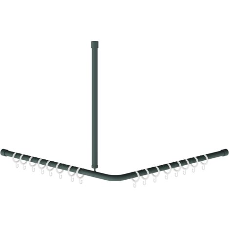Barre de rideau KWC AR, MEDCARE, en acier inoxydable, gris, 800x600x800 mm, anneaux blancs