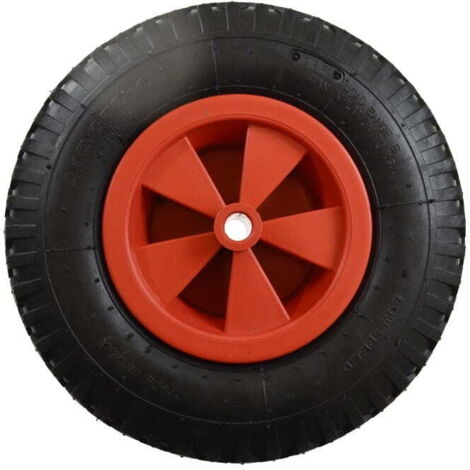 Barre de roue de jardin pneumatique AWTOOLS, jante en plastique de 300 mm, pneu 2 toiles, rouge